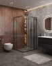 Душевой уголок Cezares Molveno 120x100 MOLVENO-AH-21-100+20-C-GM-IV профиль Оружейная сталь стекло прозрачное