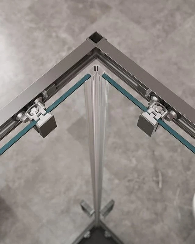 Душевой уголок Cezares Molveno 120x100 MOLVENO-AH-21-100+20-C-GM-IV профиль Оружейная сталь стекло прозрачное