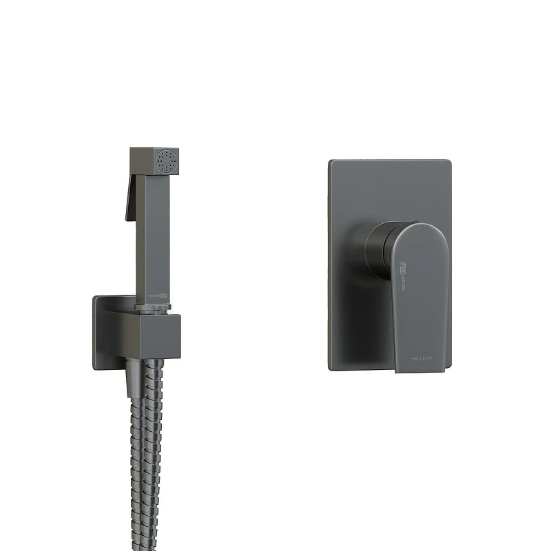 Гигиенический душ со смесителем WasserKRAFT Wiese 8400 A8451.186.239.215 цвет Оружейная сталь