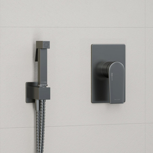 Гигиенический душ со смесителем WasserKRAFT Wiese 8400 A8451.186.239.215 цвет Оружейная сталь