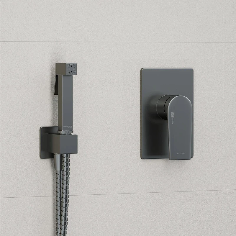 Гигиенический душ со смесителем WasserKRAFT Wiese 8400 A8451.186.239.215 цвет Оружейная сталь