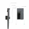 Гигиенический душ со смесителем WasserKRAFT Wiese 8400 A8451.186.239.215 цвет Оружейная сталь