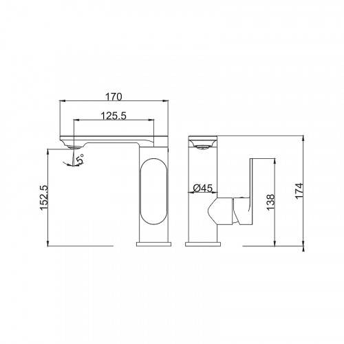 Смеситель для раковины Fashun A8885-35 цвет Золото