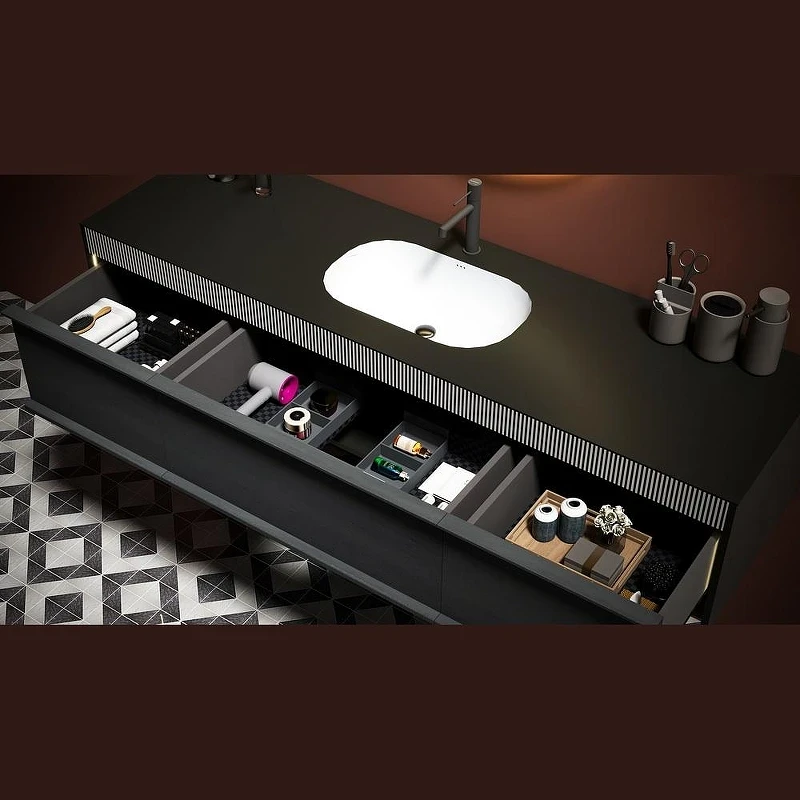 Тумба с раковиной Black&White Universe  U950.1600 160 9501600 подвесная Antique Grey