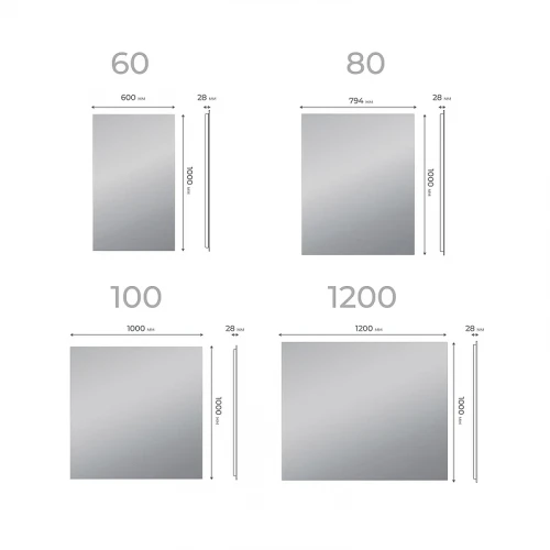 Зеркало Vigo Quadro Comfort 100 146 с подсветкой с бесконтактным выключателем и подогревом