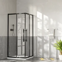 Душевой уголок Esbano 110x80 ESF-80D1+110D2-B к-т профиль Черный матовый стекло прозрачное