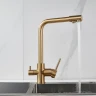 Смеситель для кухни Shevanik S328G цвет Золотой сатин