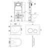 Комплект унитаза с инсталляцией Orange CI07-100W+APB188 с сиденьем Микролифт и Белой глянцевой клавишей смыва