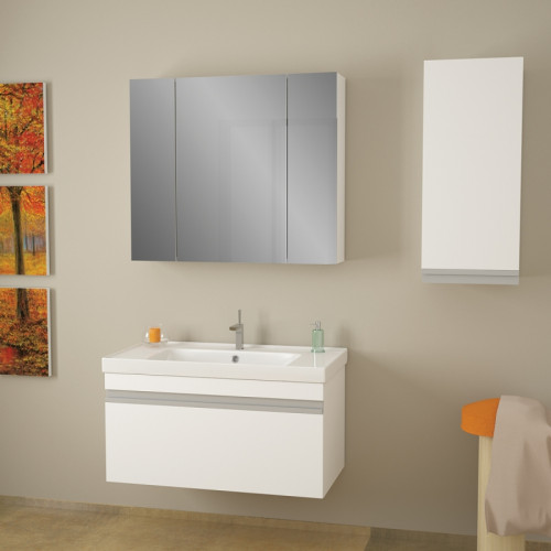 Тумба под раковину Dreja Grace 90 99.0903 подвесная Белый глянец МДФ / ЛДСП