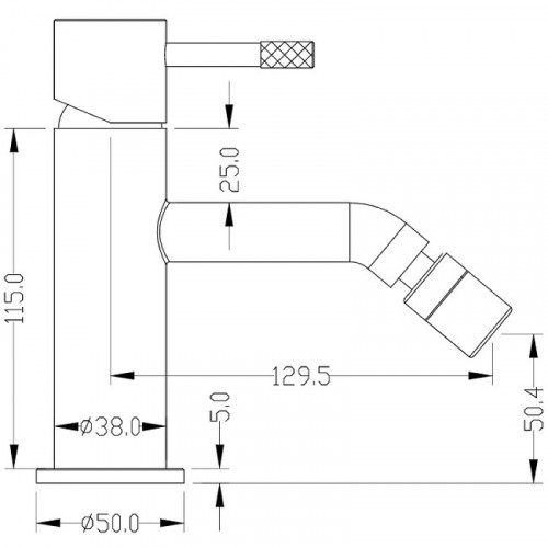 Смеситель для биде Boheme Uno 466-BCR Черный матовый Хром латунь