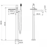 Смеситель для ванны Boheme Stick 129-GM.2 Оружейная сталь латунь на пол