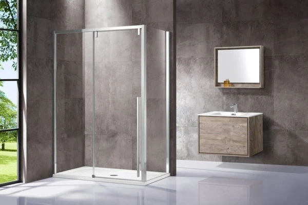 Душевой уголок Vincea Lugano 140х80 VSR-1L8014CL-1 профиль Хром стекло прозрачное