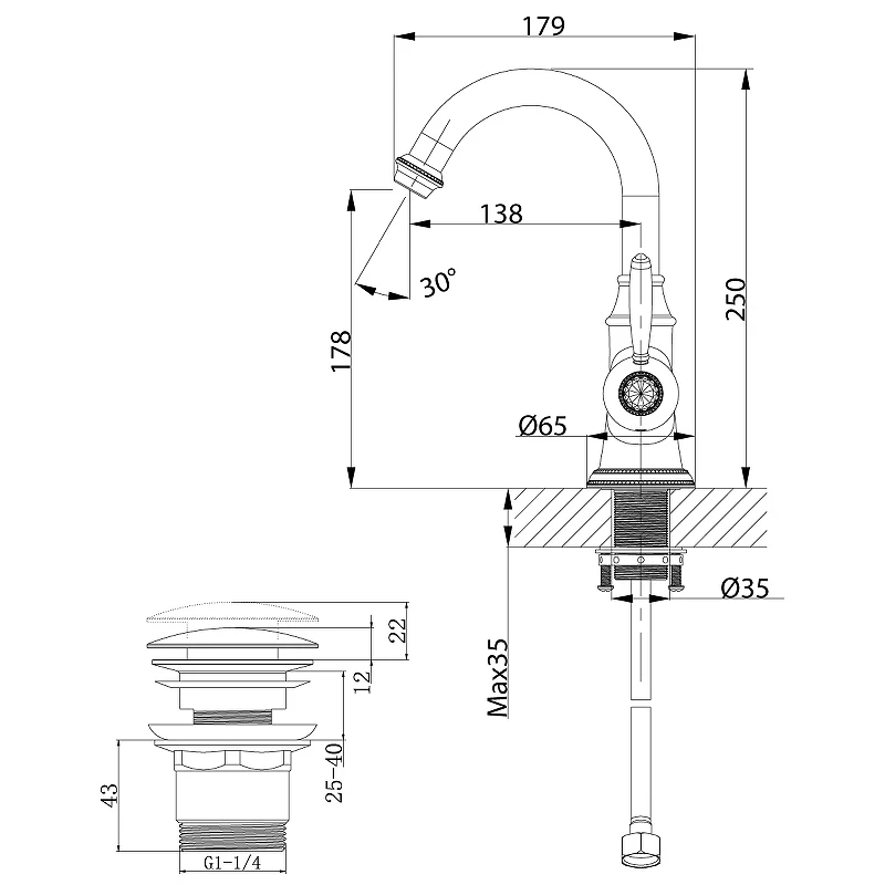 Смеситель для раковины Lemark Spark LM6707RG Розовое золото латунь