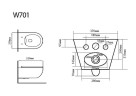 Унитаз Black&White Universe W-701 701W00 подвесной с сиденьем Микролифт фарфор подвесной