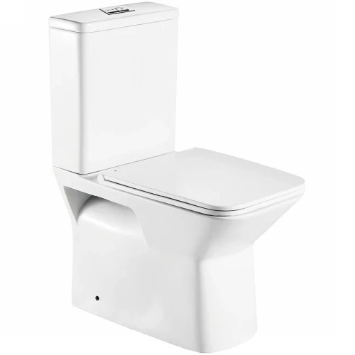 Унитаз компакт WeltWasser Zinnbach 001 GL-WT 10000009967 Белый глянец с бачком и сиденьем Микролифт фаянс напольный