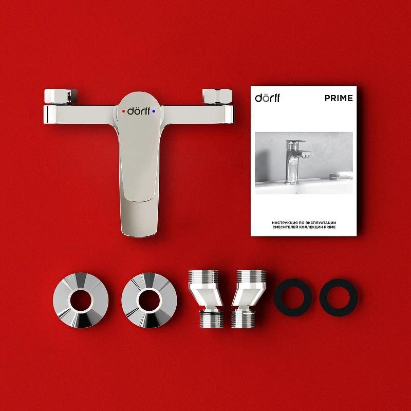 Смеситель для ванны Dorff Prime D4011000 Хром латунь на стену
