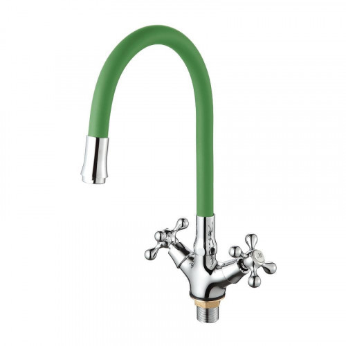 Смеситель для кухни D-Lin D153810-5 цвет  Хром  Зеленый