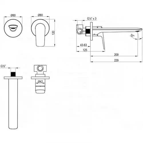 Смеситель для раковины Lemark Verba LM11426C цвет Хром