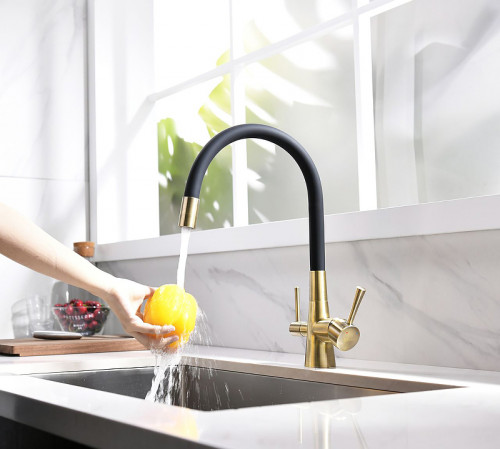 Смеситель для кухни Lemark Comfort LM3075B Бронза Черный латунь
