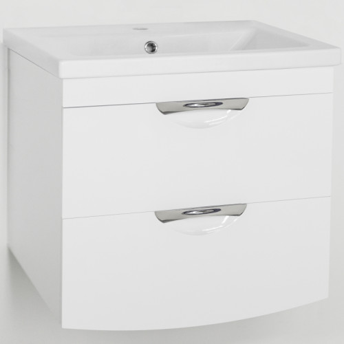 Тумба под раковину Style Line Жасмин 2 60 Люкс Plus ЛС-00000728 подвесная Белый глянец МДФ / ЛДСП