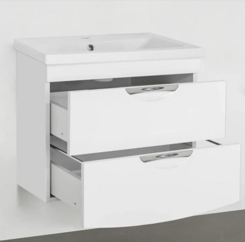 Тумба под раковину Style Line Жасмин 2 60 Люкс Plus ЛС-00000728 подвесная Белый глянец МДФ / ЛДСП