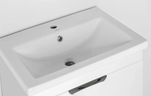 Тумба под раковину Style Line Жасмин 2 60 Люкс Plus ЛС-00000728 подвесная Белый глянец МДФ / ЛДСП