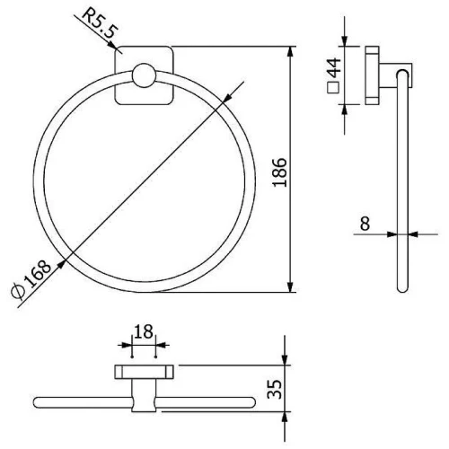 Кольцо для полотенец Kludi Vela S 2597805 Хром