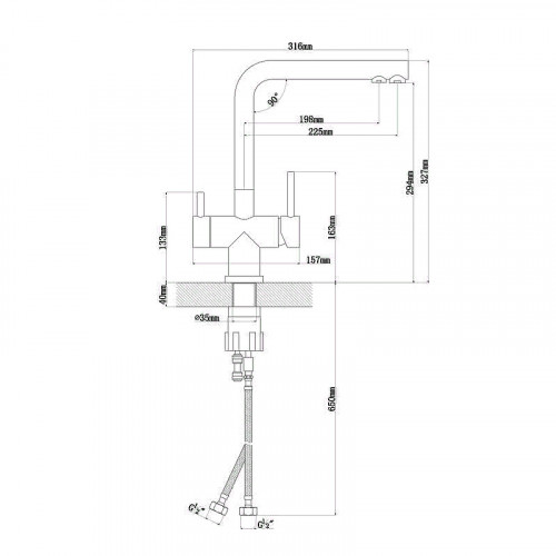 Смеситель для кухни Florentina Арес 333.19H.2123.305 Грей латунь