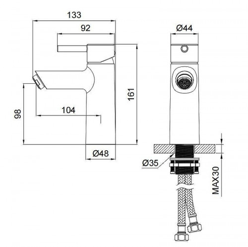 Смеситель для раковины Wonzon & Woghand Solo WW-139032-CR цвет Хром