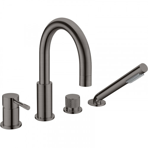 Смеситель на борт ванны Boheme Uno 460-GM Оружейная сталь латунь