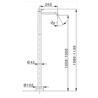 Смеситель для раковины Cisal Less LN01451040 Черный матовый латунь на пол