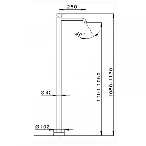 Смеситель для раковины Cisal Less LN01451040 Черный матовый латунь на пол