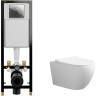 Комплект унитаза Ceruttispa Orlter Aria Tornado CT9955 с инсталляцией Cersanit Black 35 S-IN-BLACK-Cg-w с сиденьем Микролифт и клавишей смыва Хром фарфор подвесной