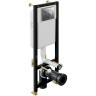 Комплект унитаза Ceruttispa Orlter Aria Tornado CT9955 с инсталляцией Cersanit Black 35 S-IN-BLACK-Cg-w с сиденьем Микролифт и клавишей смыва Хром фарфор подвесной