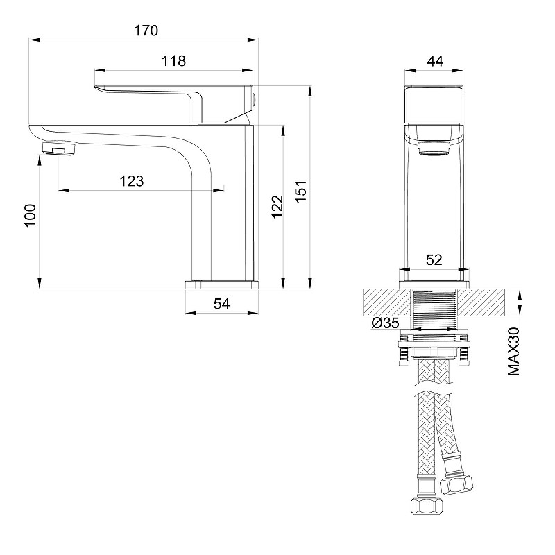 Смеситель для раковины Wonzon & Woghand Edge WW-88139003-BG цвет Брашированное золото