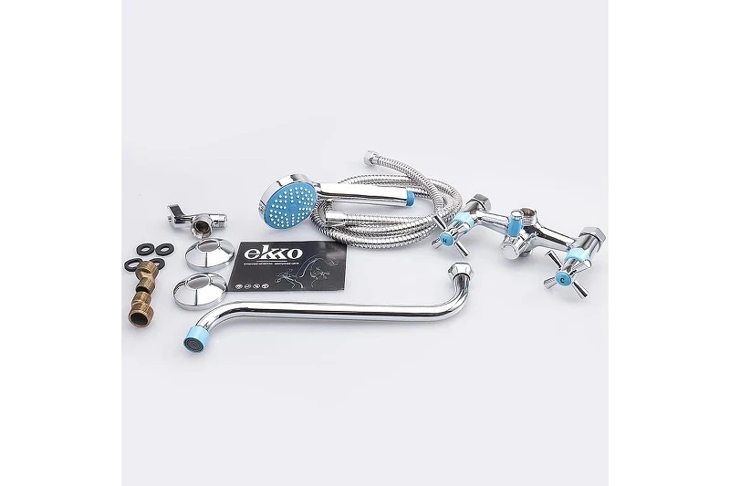 Смеситель для ванны Ekko E22118-11 универсальный цвет Хром Бирюзовый