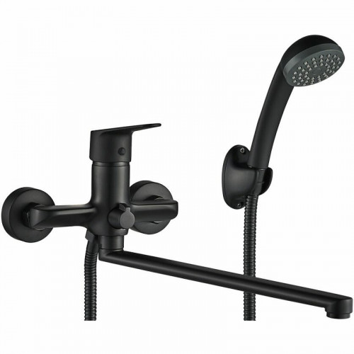 Смеситель для ванны WesnaArt Nova NOV03-320Black универсальный Черный матовый латунь на стену
