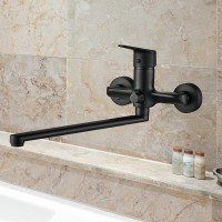 Смеситель для ванны WesnaArt Nova NOV03-320Black универсальный Черный матовый латунь на стену