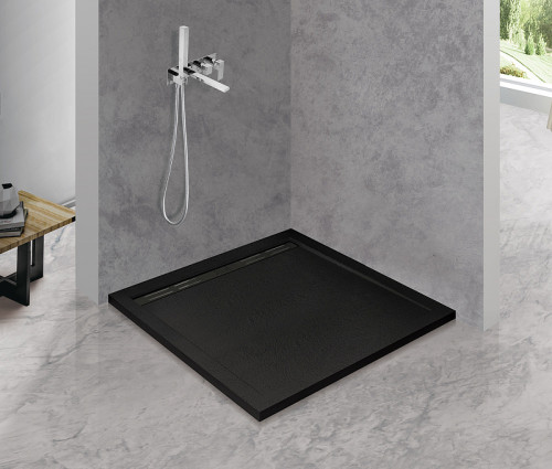 Душевой поддон из искусственного камня Cezares Tray AS 100х100 TRAY-AS-A-100-30-NERO Черный матовый