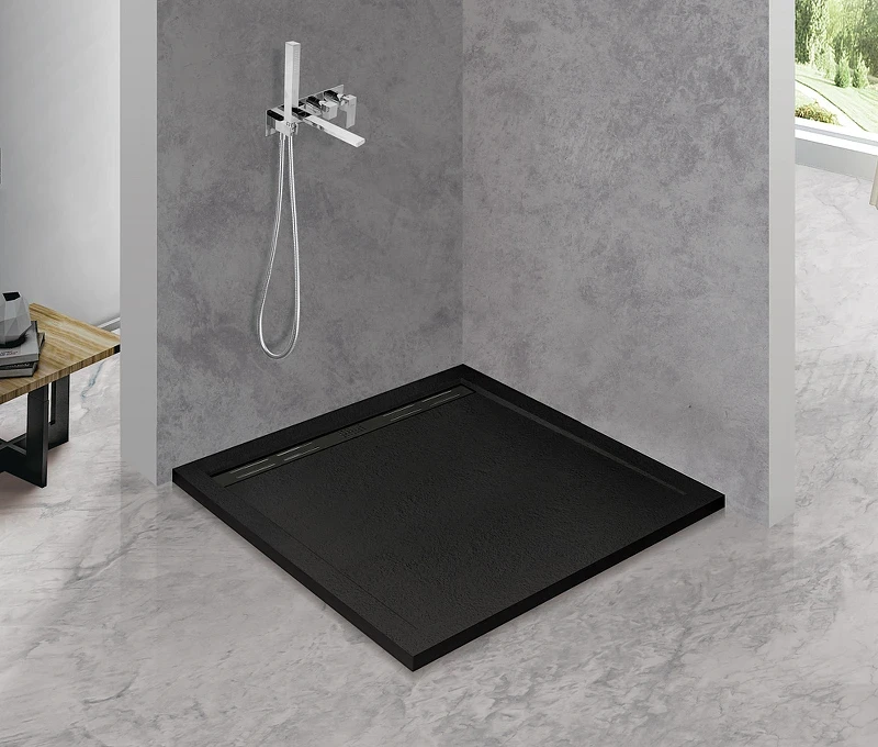 Душевой поддон из искусственного камня Cezares Tray AS 100х100 TRAY-AS-A-100-30-NERO Черный матовый