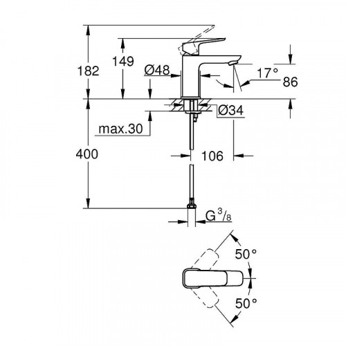 Смеситель для раковины Grohe Cubeo 1016990000 цвет Хром