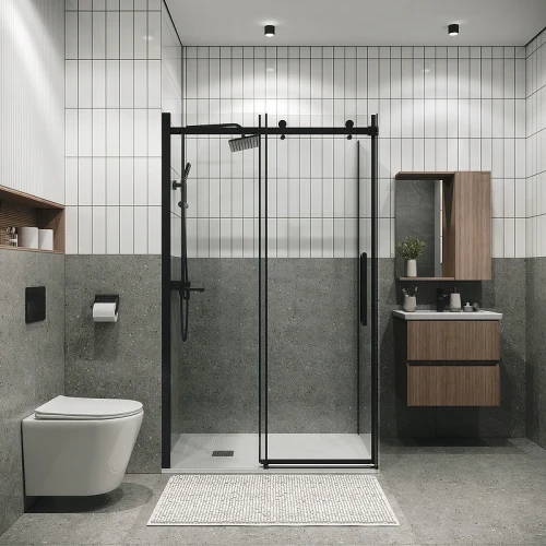 Душевой уголок Grossman Classic 120х90 120.K33.04.1290.21.00 профиль Черный матовый стекло прозрачное