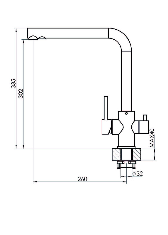 Смеситель для кухни Florentina Альдо 333.40H.2123.102 цвет Черный