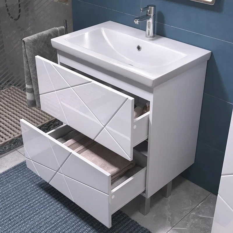 Тумба с раковиной Vigo Geometry 70 016-com цвет Белый