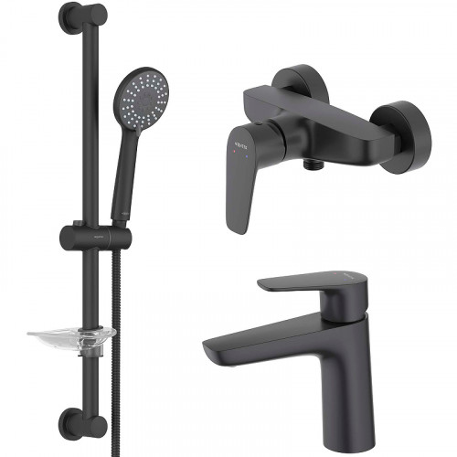 Комплект смесителей Aquatek Бетта AQ1131MB Черный матовый латунь