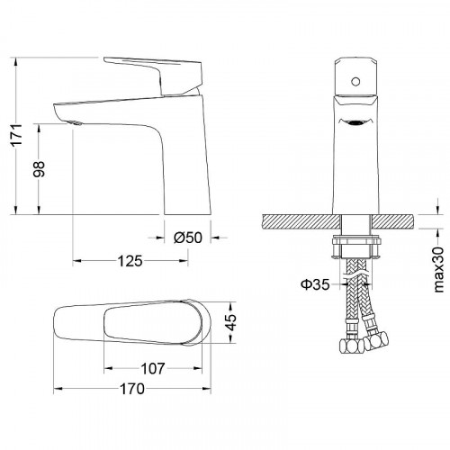 Комплект смесителей Aquatek Бетта AQ1131MB Черный матовый латунь