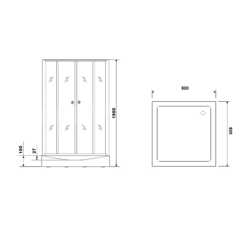 Душевая кабина Parly Frost 80x80 FQ811B без гидромассажа