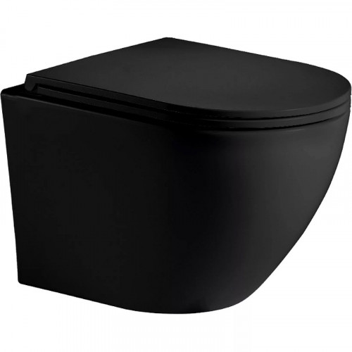 Унитаз WeltWasser Merzbach 043 MT-BL 10000009940 подвесной Черный матовый с сиденьем Микролифт фаянс подвесной