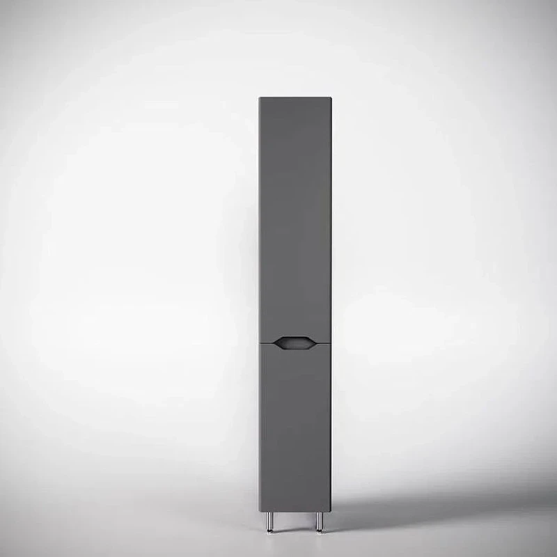 Шкаф пенал Style Line Марелла 30 L Люкс Plus СС-00002444 с бельевой корзиной Серый матовый антискрейтч МДФ / ЛДСП