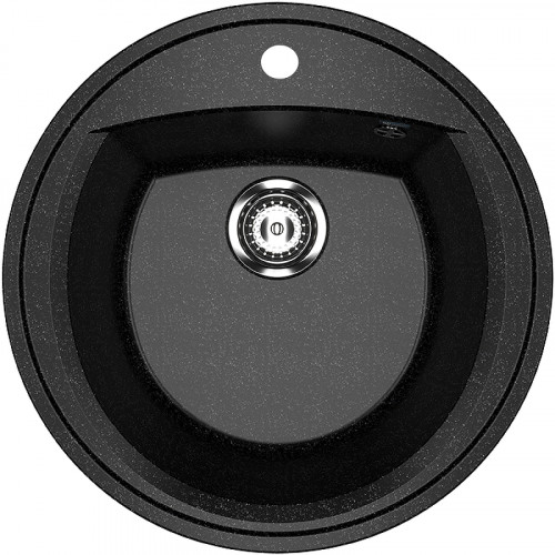 Кухонная мойка Ulgran Classic U-603-308 Черная искусственный камень (литьевой мрамор) встраиваемый